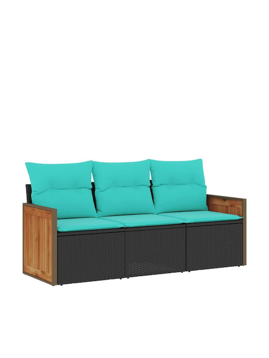Three-Seater Outdoor Rattan Sofa With Cushions 55x62x69cm