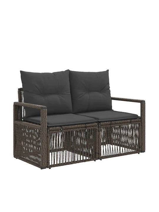 Τριθέσιος Καναπές Εξωτερικού Χώρου Rattan 61x62x70cm