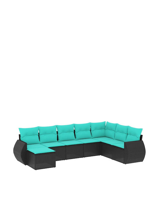 Outdoor Corner Sofa Rattan with Cushions 62x62x69cm