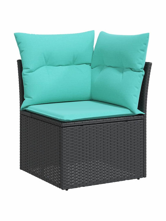 Outdoor Corner Sofa Rattan with Cushions 62x62x69cm