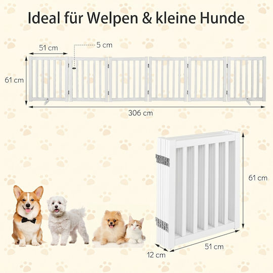 Costway Hundetür in Weißes Farbe