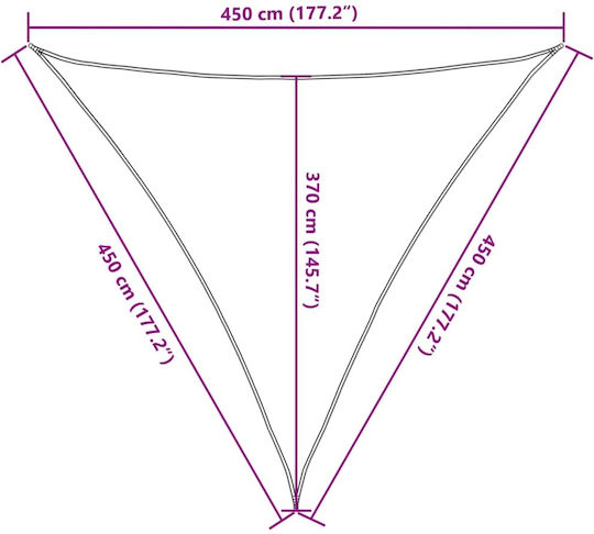 vidaXL Dreieck Sonnensegel Grau 4,5m 160 g/m²
