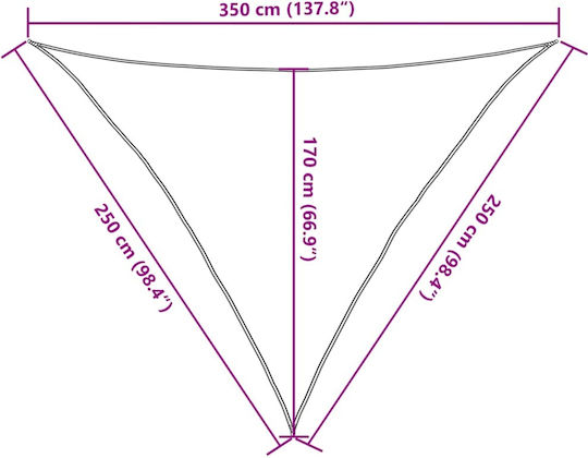 vidaXL Dreieck Sonnensegel Grau 2,5x3,5x3,5m 160g/m²