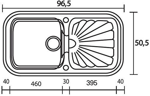 Sanitec Classic 306 Ένθετος Inox με Μπαταρία Μ97xΠ51cm Λευκός