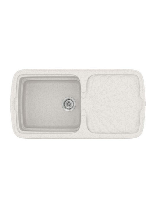 Sanitec Classic 306 Drop-In Kitchen Sink Inox with Faucet M97xW51cm White
