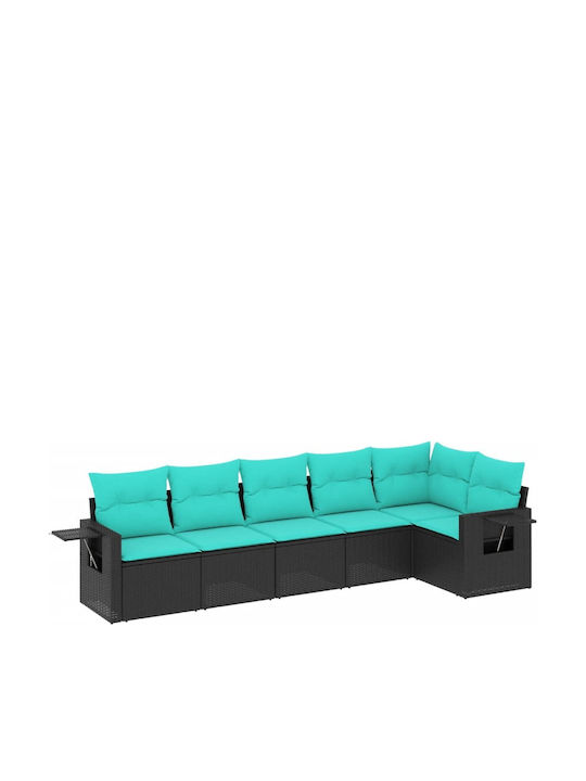 Outdoor Corner Sofa Rattan With Cushions 62x62x69cm