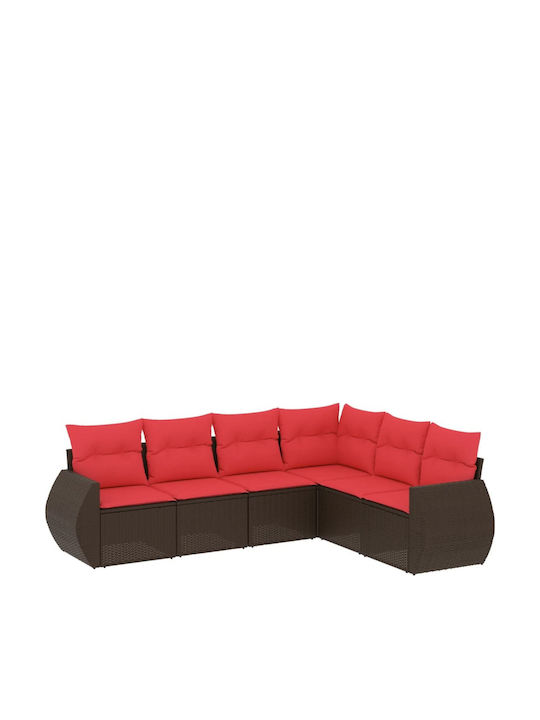 Outdoor Corner Sofa Rattan With Cushions 62x62x69cm