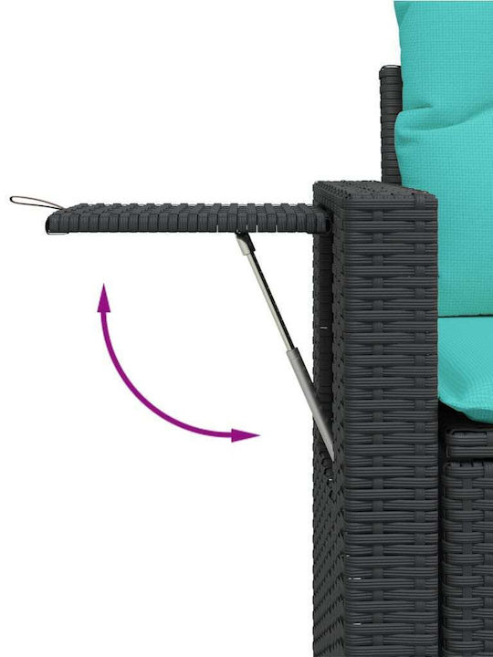 Outdoor Corner Sofa Rattan With Cushions 62x62x69cm