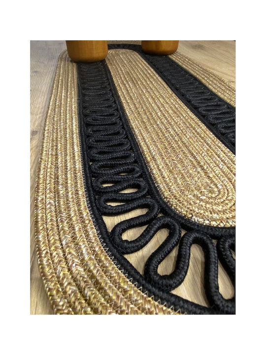 SteweHome Runner Bumbac Negru 30x80cm