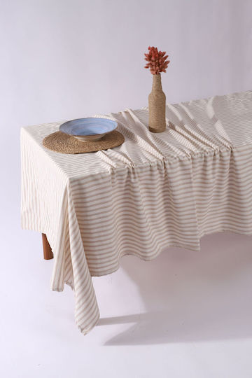 SteweHome Cotton Knitted Brown Tablecloth 140x180cm