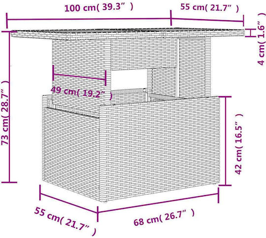 Set Cameră De Zi Pentru Exterior 7 Piese Maro Cu Perne