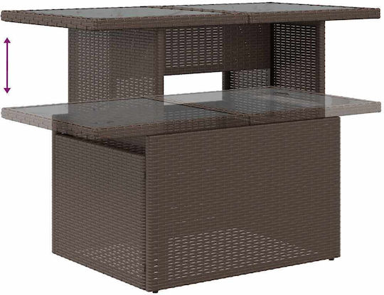 Set Cameră De Zi Pentru Exterior 7 Piese Maro Cu Perne