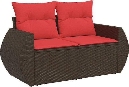 vidaXL Garden & Outdoor Furniture Set Living Room 7 Pieces Brown with Pillows