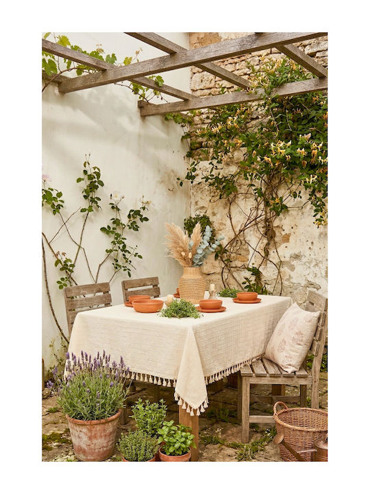 SteweHome Leinen Tischdecke Beige 160x220cm