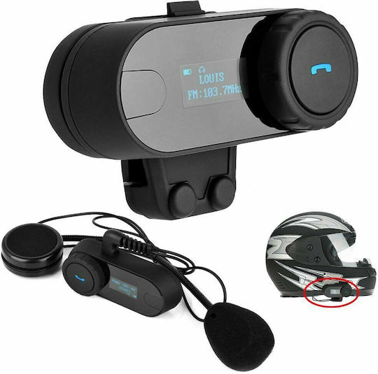 FreedConn T-COM SC Sistem de comunicare pentru motociclete cu un singur căști cu Bluetooth
