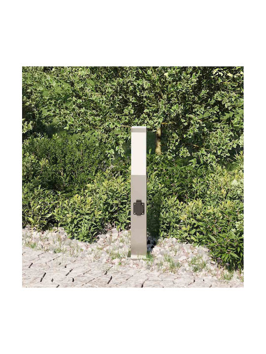 vidaXL Outdoor Small Post Floor Lamp 40W IP44 for E27 Silver