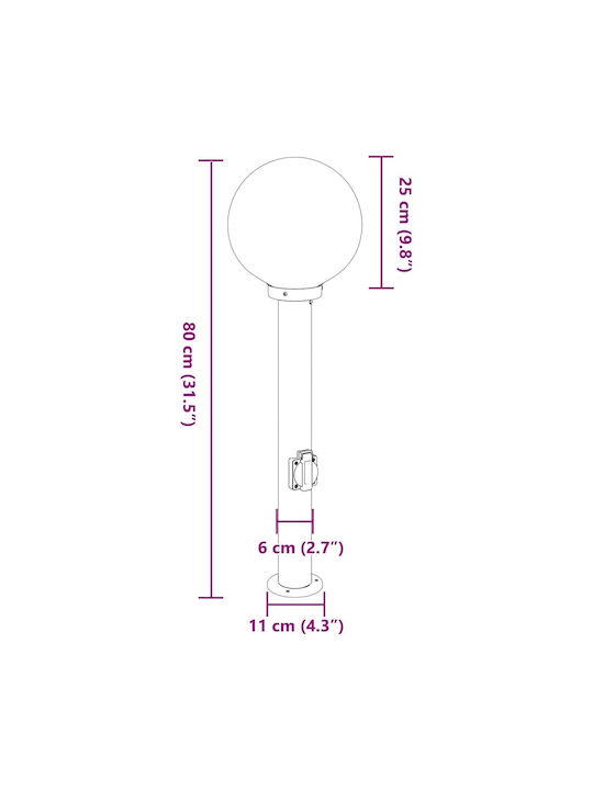 vidaXL Outdoor Small Post Floor Lamp 40W IP44 for E27 Socket Black