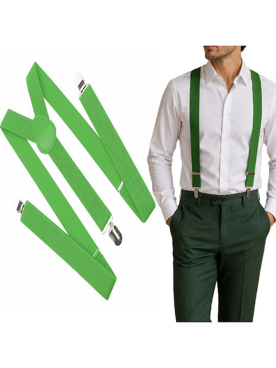 Breteli Y-Back Pentru Pantaloni Zola Unisex 3 Catarame Metalice Reglabile 58–100 Cm Lățime 2,5 Cm Verzi