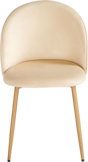 Perch Ess- und Küchenstühle Samt Creme 2Stücke 50x43x82cm
