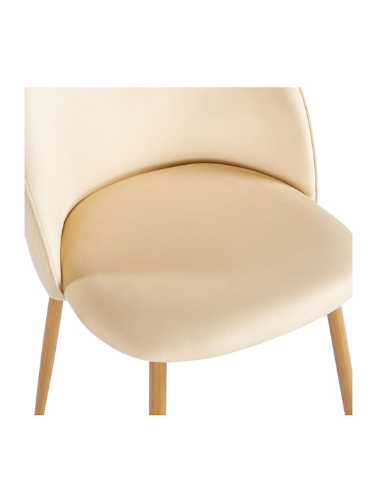 Perch Velvet Dining Chairs Cream 2pcs 50x43x82cm