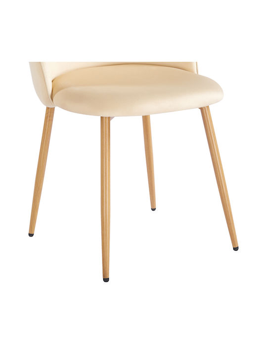 Perch Velvet Dining Chairs Cream 2pcs 50x43x82cm