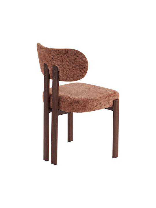 Glamor Dining Chairs with Fabric Upholstery Coffee-Walnut 2pcs 53x51x81cm