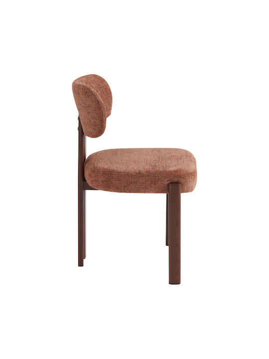 Glamor Dining Chairs with Fabric Upholstery Coffee-Walnut 2pcs 53x51x81cm