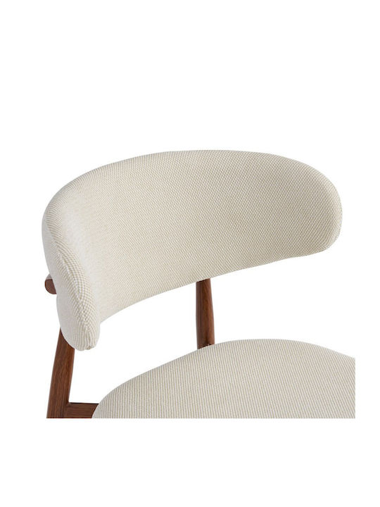 Moss Scaune de Sufragerie cu Tapițerie Textilă Nuc Set 4 Bucăți 53x50x76cm