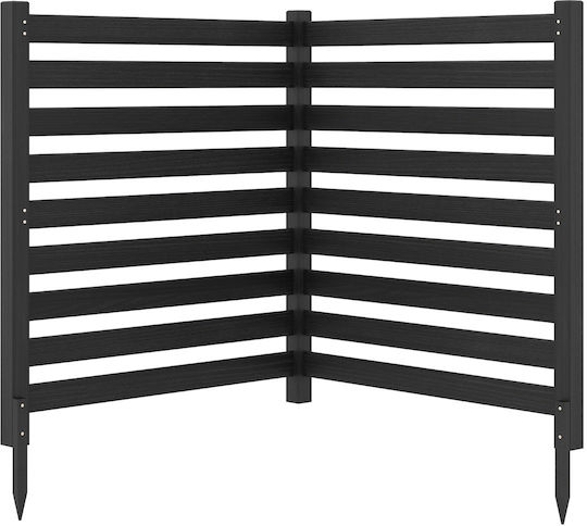 Costway Panou De Gard Lemn Negru 1.07m x 98cm 2 Bucăți