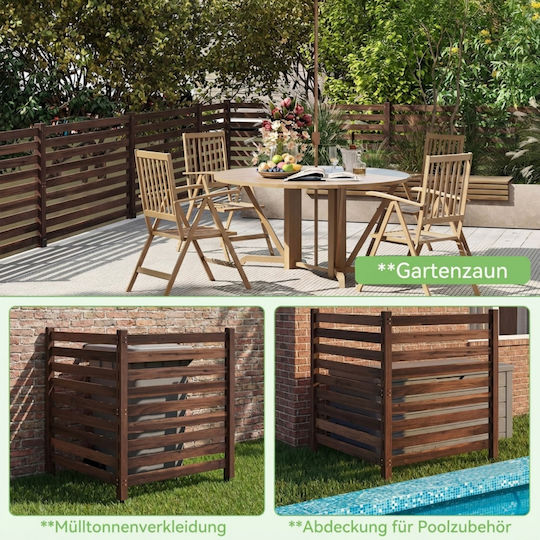 Costway Panou De Gard Lemn Maro 98cm x 1.07m 2 Bucăți