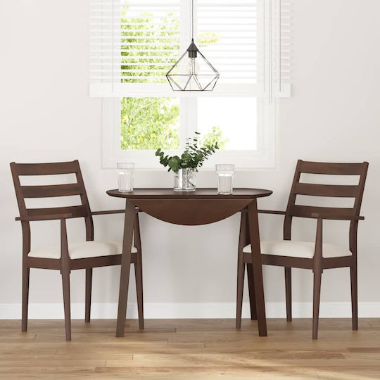 Wooden Brown Dining Chairs 2 Pieces 57x51.5x90cm