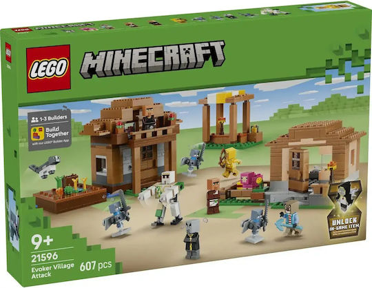 LEGO Minecraft Атака на Evokers в Селото за 9+ Години 607 Бройки