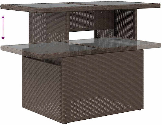vidaXL Garden & Outdoor Furniture Set Living Room 8 Pieces Brown with Pillows