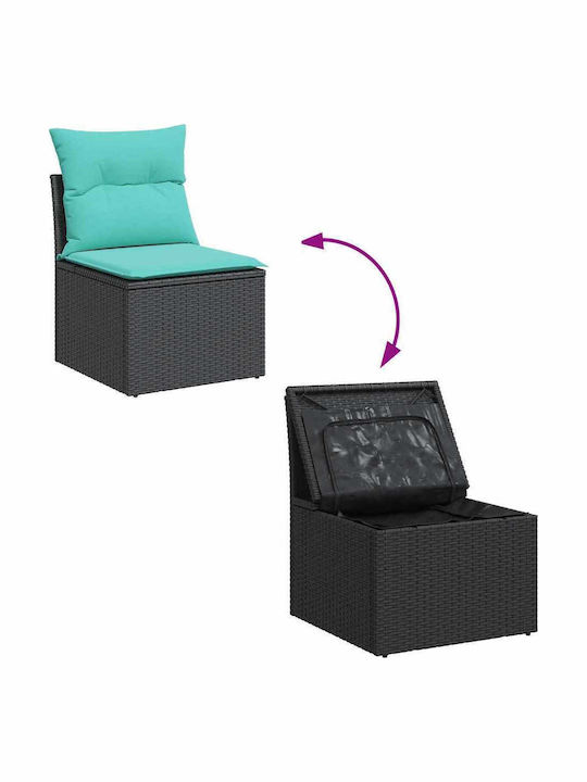Garten- und Outdoor-Möbelsets 6 Stück Schwarz mit Kissen