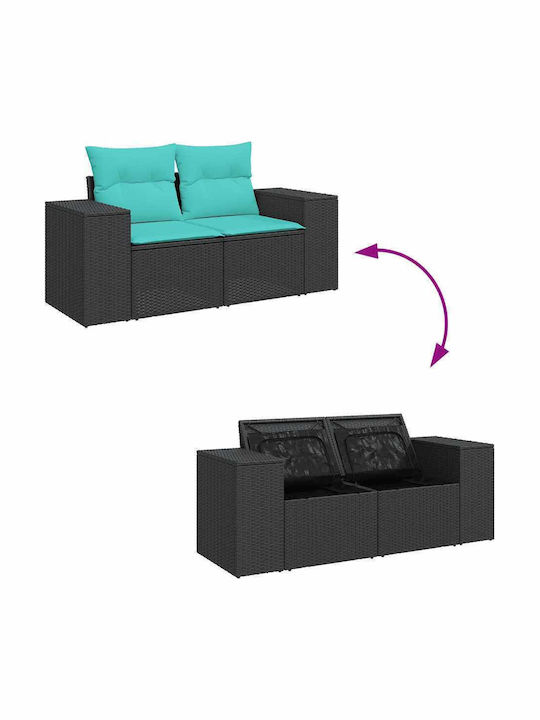 Garten- und Outdoor-Möbelsets 6 Stück Schwarz mit Kissen