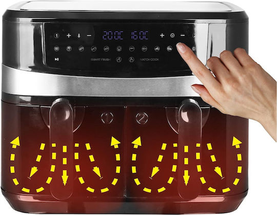 Emerio XXL Air Fryer with Double Detachable Bucket 9lt Black
