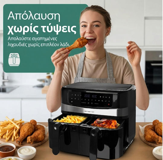 Emerio XXL Air Fryer with Double Detachable Bucket 9lt Black