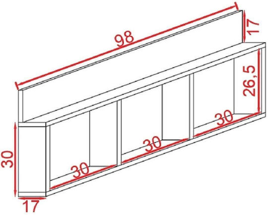 Brown Bookcase 98x17x45cm