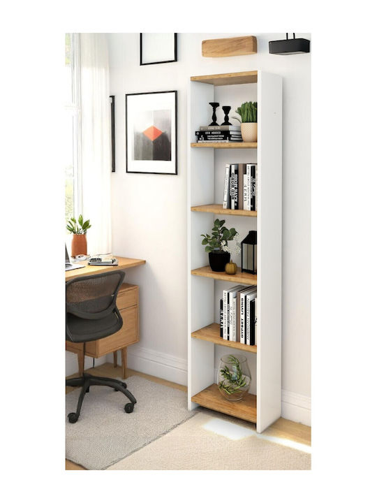 Bibliotecă Albă 40x20x160 cm