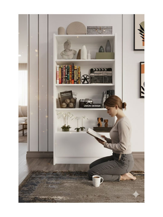 White Bookcase 65x25x150cm