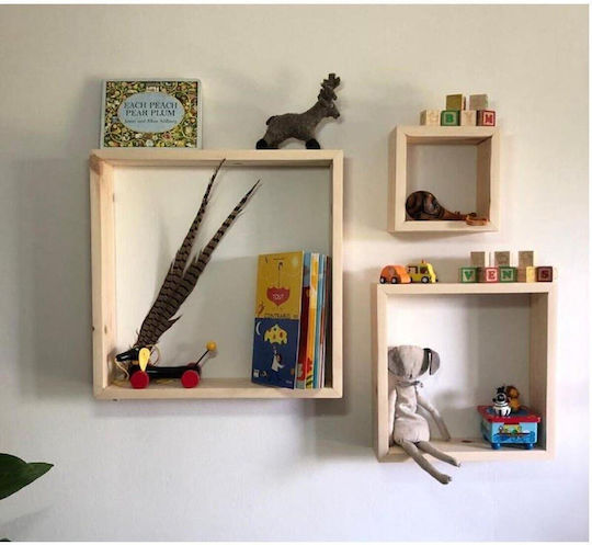 Wall Shelves Brown 3 Pieces 32x9x32 cm