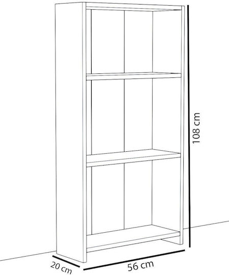 White Bookcase 108x20x20cm White Bookcase 108x20x20cm