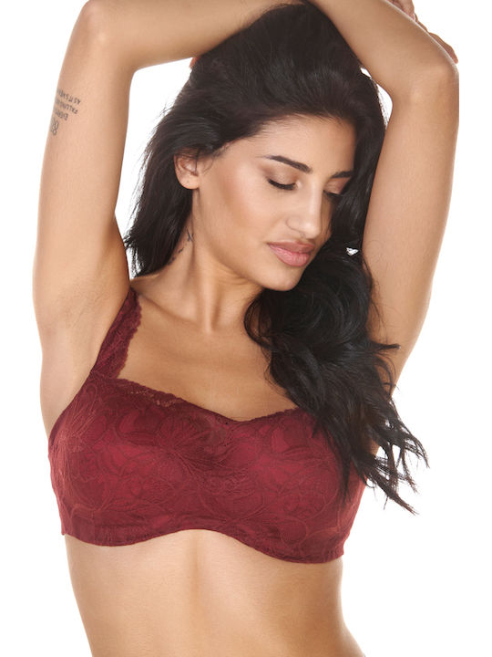 Women's Balconette Balconette Bra Underwire Burgundy