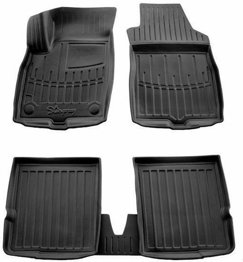 Race Axion Set of Front and Rear Mats 5pcs Tray Type for Fiat Panda 2003-2012 Black