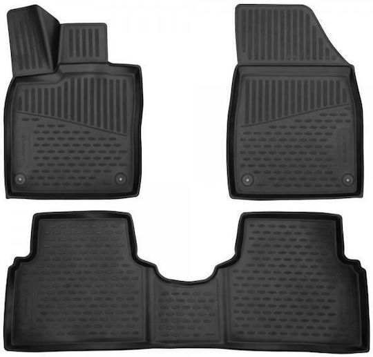 Novline Set of Front and Rear Mats 4pcs Tray Type for Citroen C4 2020+ Electric Black