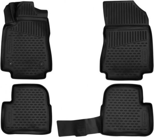 Novline Set of Front and Rear Mats 4pcs Tray Type for Citroen C3 2016+ Black