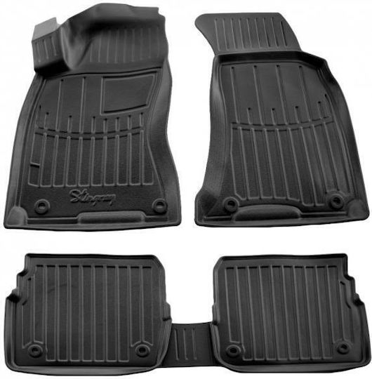 Skoda Superb 5d 2001>2008 Car Mats Rubber Raised Sides Fasteners 5 Pieces