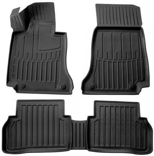 Race Axion Set of Front and Rear Mats 5pcs Tray Type for Mercedes-Benz C Class 2014-2021 Black