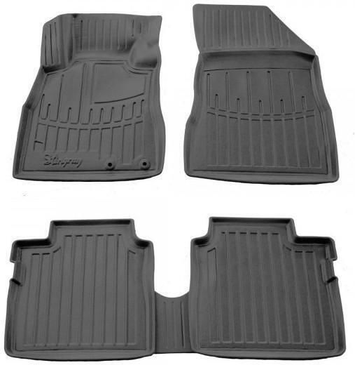 Race Axion Satz Vorder- und Hintermatten Wannenartig 5Stück aus Gummi für Subaru E12 2012 Schwarz