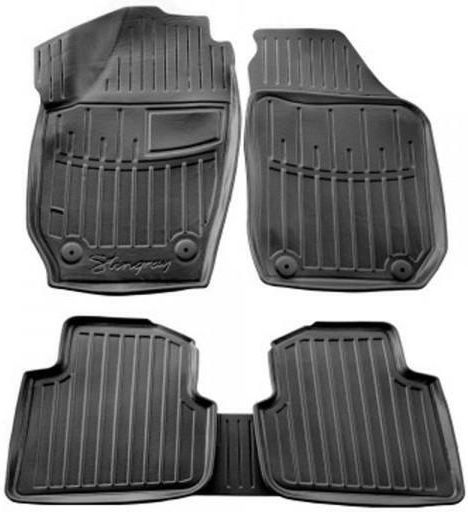 Race Axion Set of Front and Rear Mats 5pcs Tray Type for Skoda Roomster 2006-2015 Black